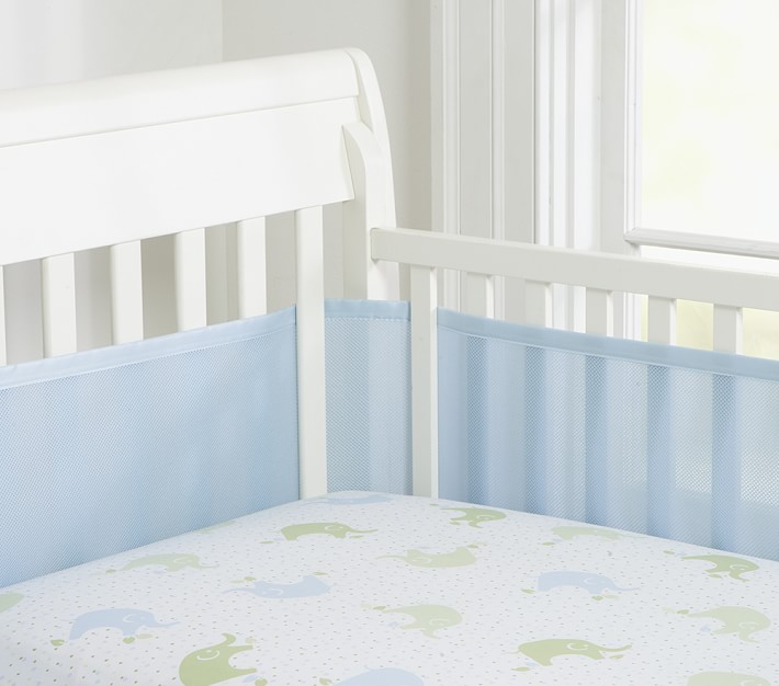 blue crib bumper