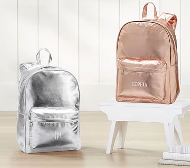 girls metallic backpack