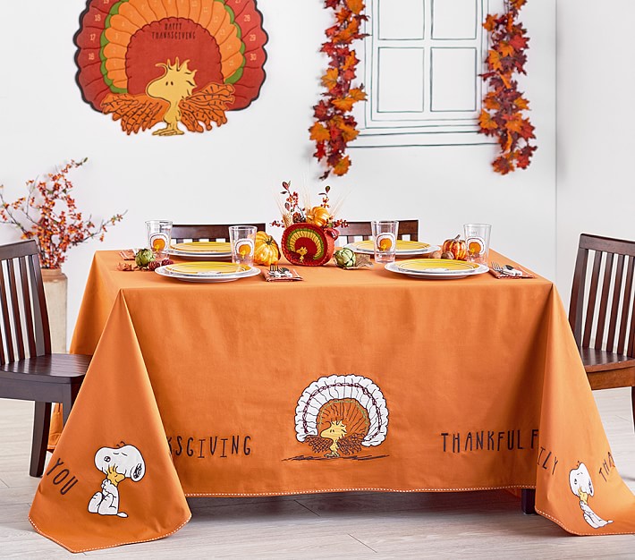 Peanuts Thanksgiving Tablecloth Kids Table Decor Pottery Barn Kids