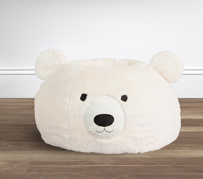 Ivory Polar Bear Faux Fur Anywhere Beanbag™