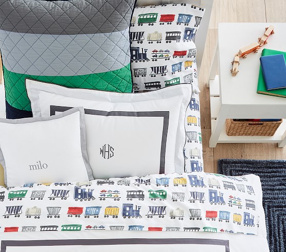 pottery barn train sheets