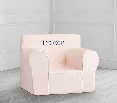 Blush with Piping Twill Anywhere Chair® Slipcover Only