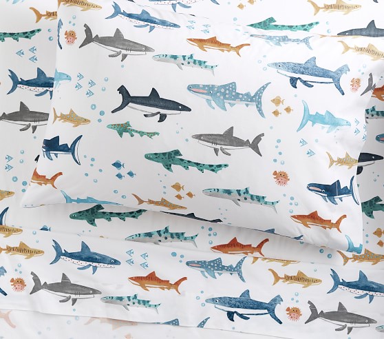 pottery barn shark sheets