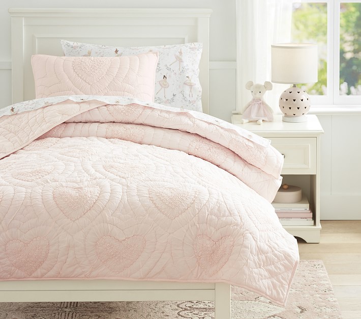 Ruched Heart Quilt & Shams