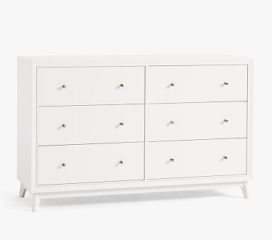 Sloan Extra Wide Nursery Dresser without Topper, Simply White, White Glove Delivery