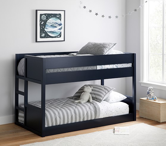 Camden Twin Over Low Kids Bunk Bed, Small Bunk Beds With Mattress
