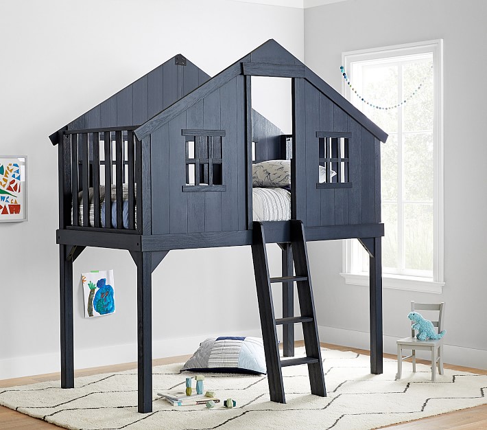 Treehouse Loft Bed Pottery Barn Kids, Princess Loft Bed With Slide Rooms To Go