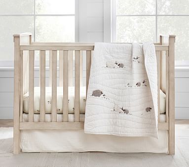 Sleepy Sheep Quilt Set: Quilt, Crib Fitted Sheet, Crib Skirt