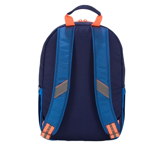 blue and orange backpack