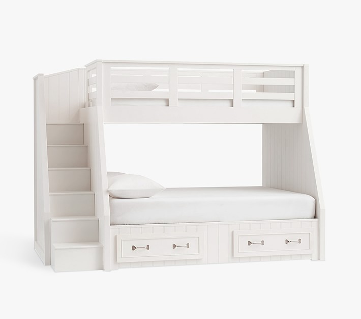 Belden Twin over Full Stairloft Bunk, Simply White