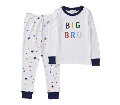 Big Bro Organic Pajama Set, 2T, Multi