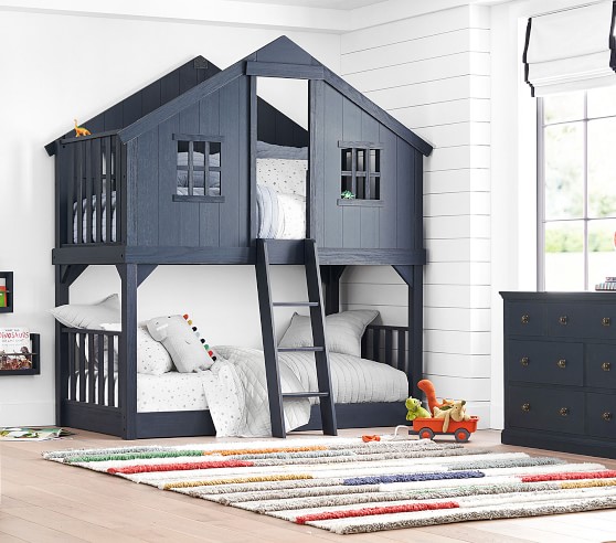 Tree House Twin Over Kids Bunk Bed, Bunk Beds That Turn Into Twin
