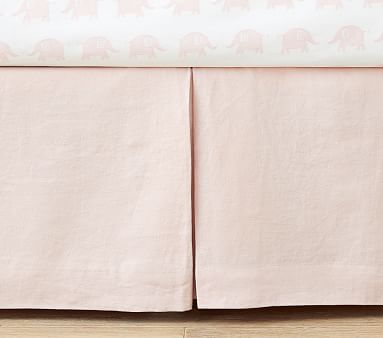 Linen Crib Skirt, Blush