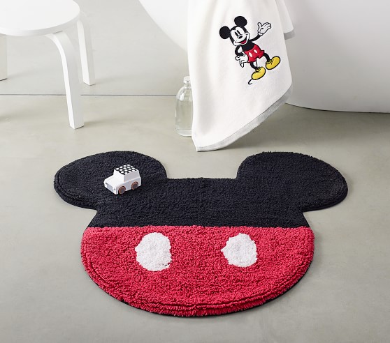 Disney Mickey Mouse Bath Set Towels, Pink Minnie Mouse Shower Curtain Set