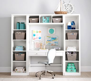 Preston Desk Storage Wall System Playroom Pottery Barn Kids Preston Desk Storage Wall System, Desk And Bookshelf Wall Unit