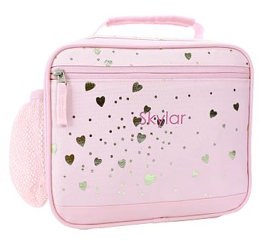 Mackenzie Recycled Cold Pack Lunch Blush Foil Scattered Hearts