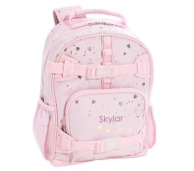 Mackenzie Recycled Small Backpack Blush Foil Scattered Hearts
