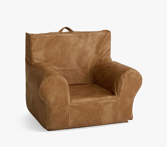 Caramel Vegan Leather Anywhere Chair Slipcover Only Pottery Barn Kids Caramel Vegan Leather Anywhere Chair, Brown Faux Leather Chair Cover