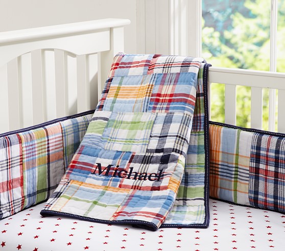 plaid nursery bedding