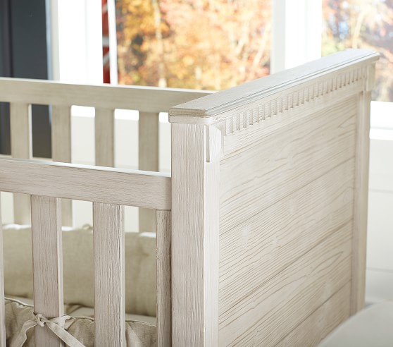 distressed white crib