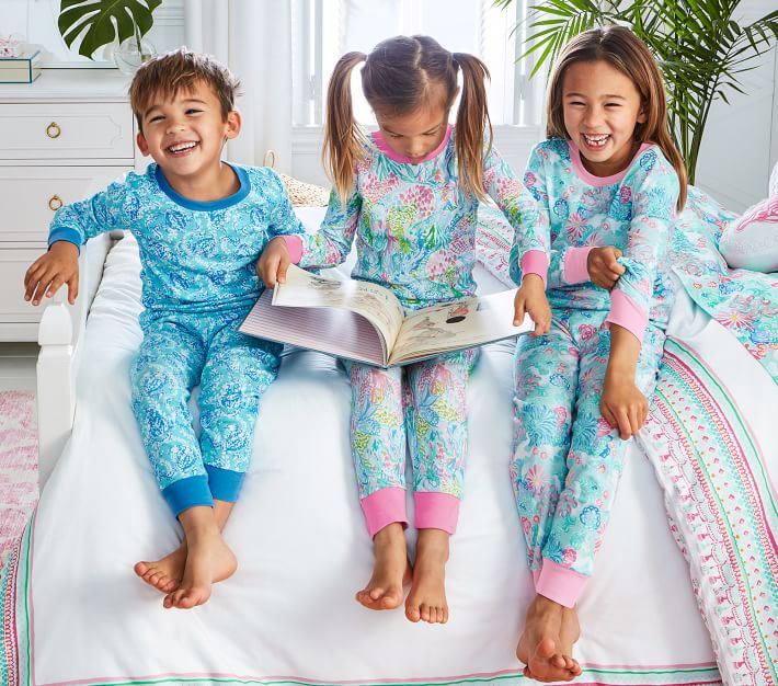 Lilly Pulitzer Unicorns in Bloom Organic Pajama Set | Pottery Barn Kids