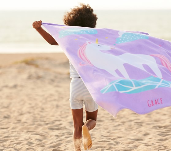 Unicorn Horn Beach Blanket Microfiber 150cm Round Beach Towel 