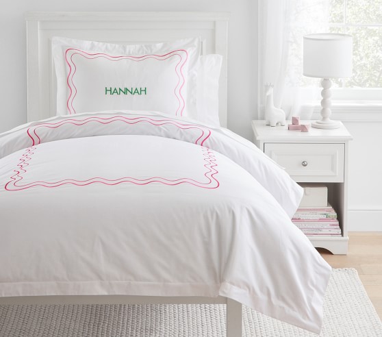 LAVENDER TWIN POTTERY BARN KIDS ORGANIC CHECK DUVET COVER 1 STANDARD SHAM 