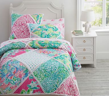 quilted standard Pottery Barn Kids Lilly Pulitzer On Parade sham