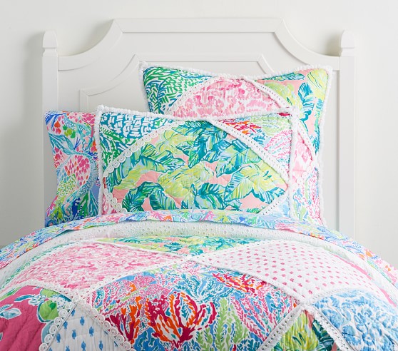 NEW Pottery Barn KIDS Lilly Pulitzer Mermaid Cove Quilted STANDARD Sham 