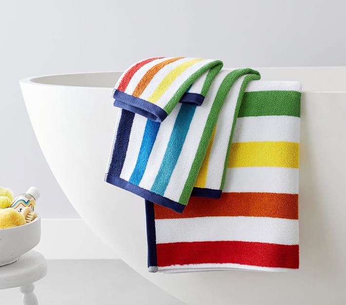 Multi Stripe Kids Bath Towel | Pottery Barn Kids