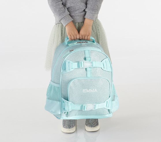 Aqua Sparkle Glitter Kids Backpacks | Pottery Barn Kids