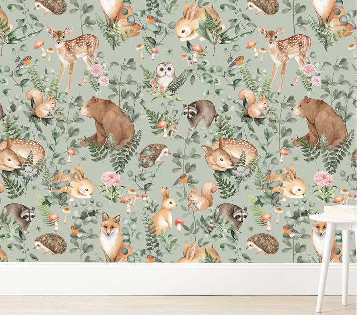 Wallpaperie Woodland Storybook Wallpaper | Pottery Barn Kids