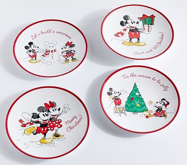 Pottery Barn Kids Mickey Mouse Holiday Tablecloth Napkins Christmas Disney Set 