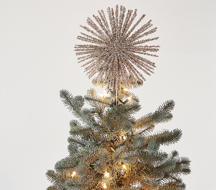 27cm Beautiful Gold Sparkly Tinsel Tree Top Star Christmas Tree Topper