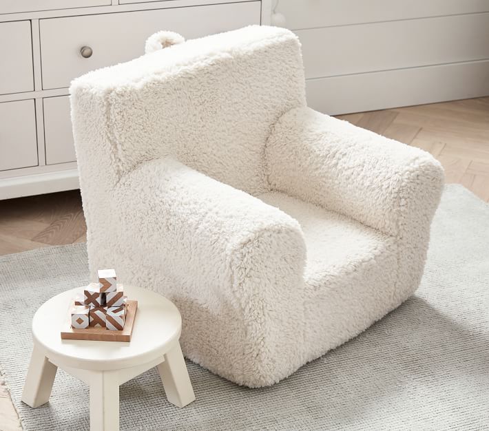 Cream Sherpa Anywhere Chair® Kids Armchair Pottery Barn Kids