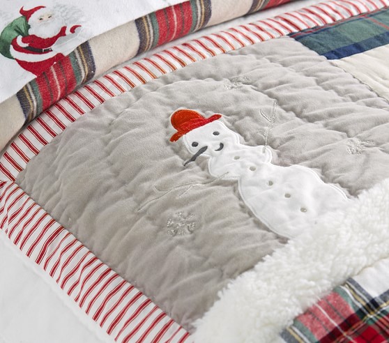 Holiday NEW Pottery Barn Kids Heritage Santa Quilted Standard Sham Christmas 