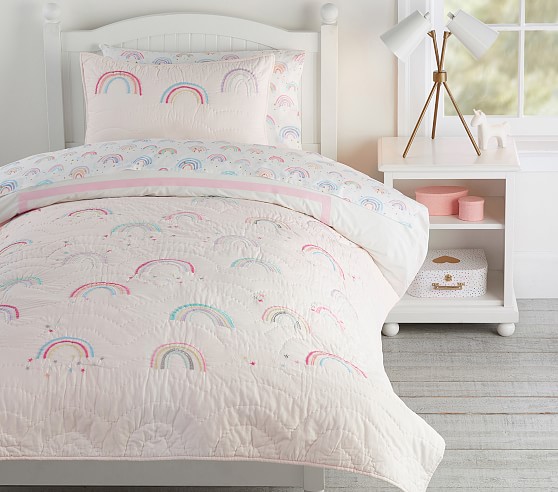 Molly Rainbow Kids Comforter Set, Rainbow Bedding Set Queen