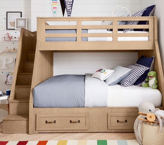 Belden Twin Over Full Stair Loft Bed, Twin Bunk Bed Comforters