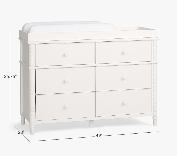 Elsie Extra Wide Nursery Changing Table Dresser & Topper Pottery Barn