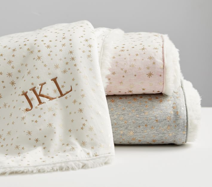 Metallic Star Sherpa Baby Blanket Pottery Barn Kids
