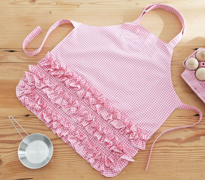 Pink Ruffle Gingham Apron Toy Kitchen Accessories Pottery Barn Kids
