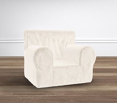 Ivory Faux Fur Anywhere Chair® Slipcover Only