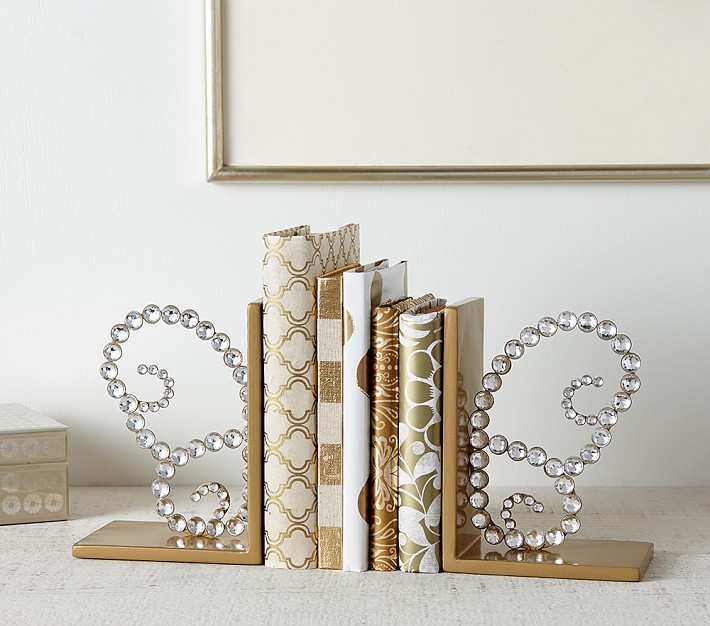 Gold Jewel Butterfly Kids Bookends Pottery Barn Kids