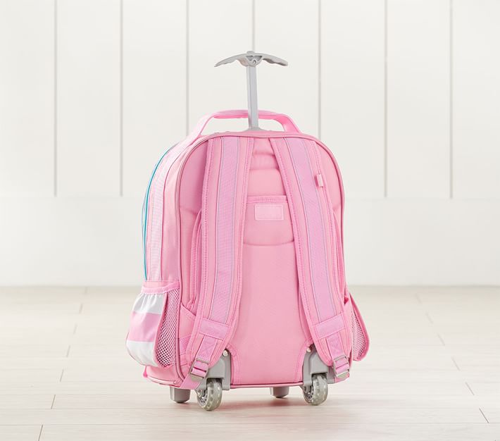 Fairfax Solid Aqua & Pink Trim Girls Backpack | Pottery Barn Kids