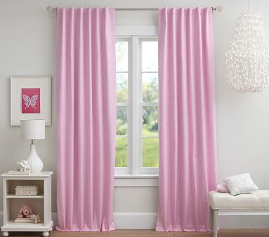 2pc Pottery Barn KIDS ABIGAIL BLACKOUT PANEL Drapes Curtain Pink 44X96" 