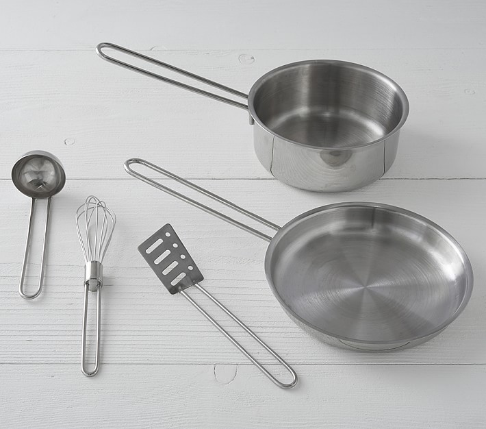 Metal Pots And Pans Kitchen Cookware Playset 
