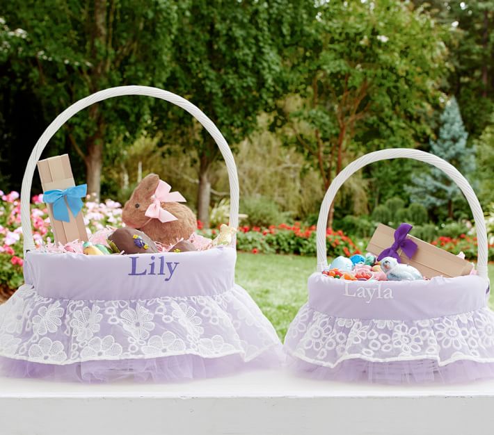 Organza Lace Easter Basket Pottery Barn Kids