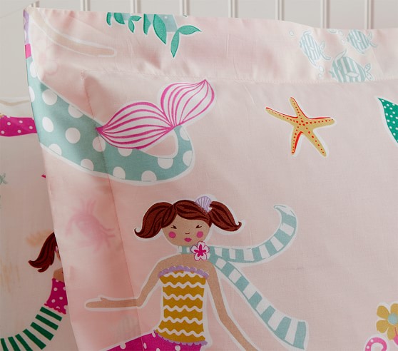 Details about   NEW Pottery Barn Kids Gemma Mermaid Twin Duvet Cover Pink Multi 