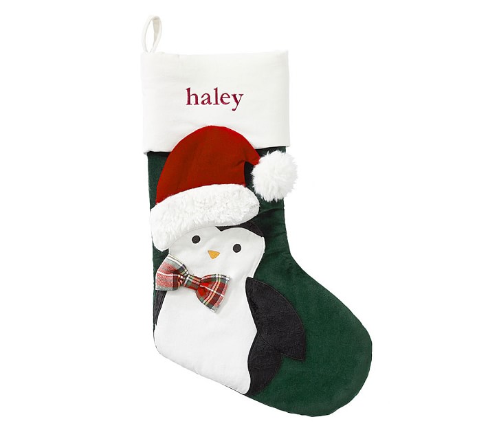 Pottery Barn Kids Luxe Velvet Snowman Green Christmas Stocking NEW 