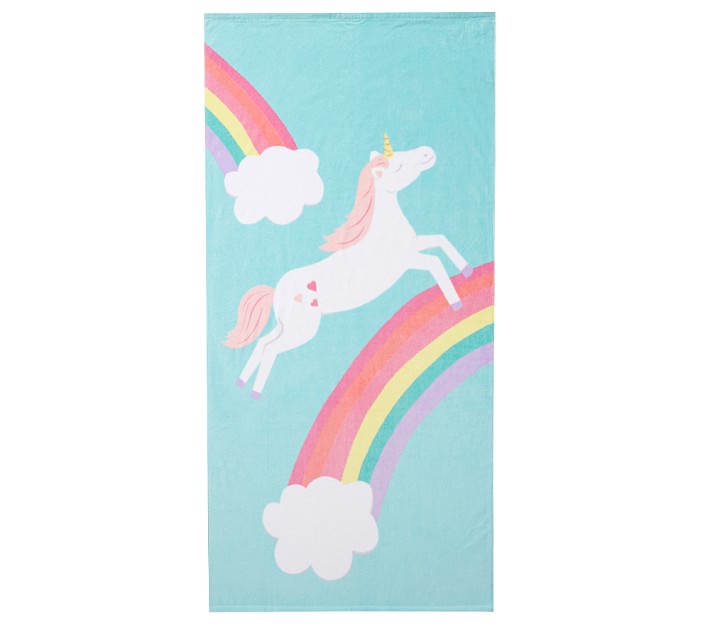 Unicorn Rainbow Kids Beach Towel Pottery Barn Kids